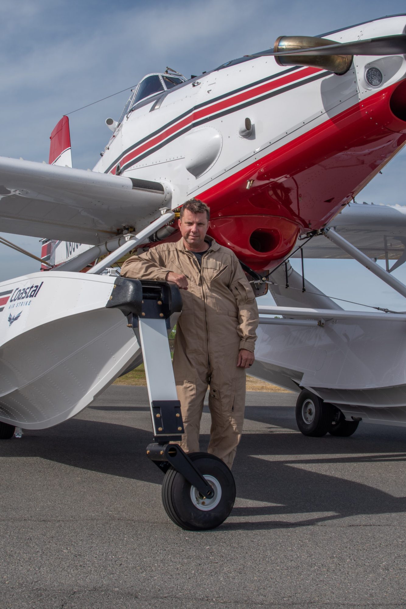 Michael Hutchins, President, with FireBoss. Image courtesy AerialFire Magazine.