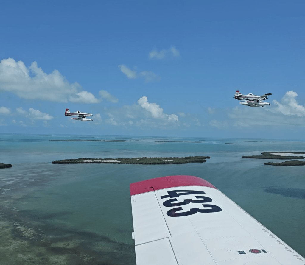 Aircraft flying over water
